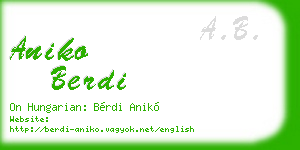 aniko berdi business card
